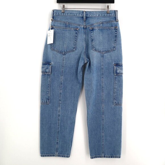 NEW Etica Pax Mid-rise Cargo Jeans Womens Y2K Cropped Zip Fly High Rise Casual - Picture 4 of 10